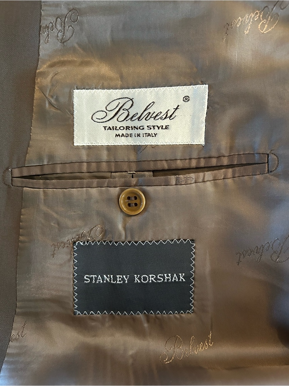 Classic Double-Breasted Brown Men's Jacket and Vest - Picture 5 of 16